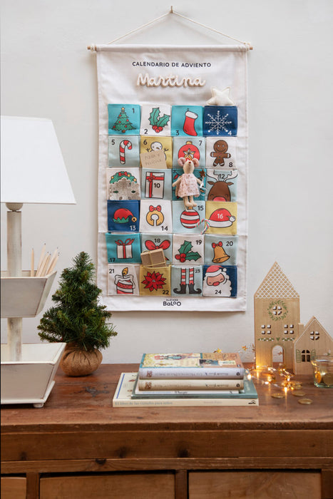 Calendario de adviento de tela personalizado