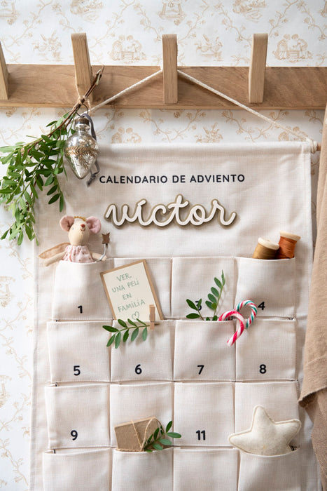 Calendario de adviento de tela personalizado