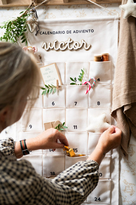 Calendario de adviento de tela personalizado