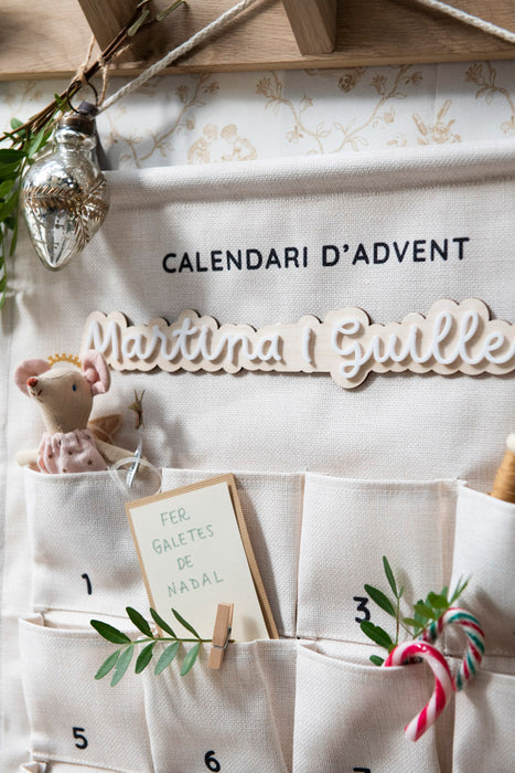 Calendario de adviento de tela personalizado