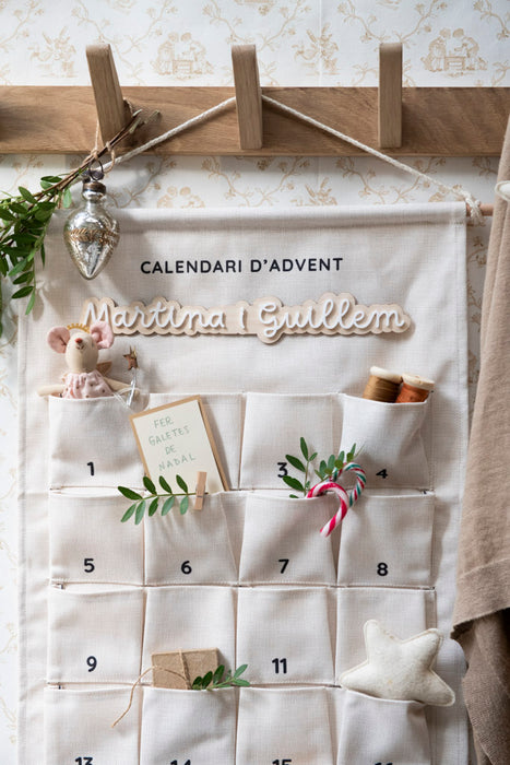 Calendario de adviento de tela personalizado