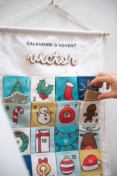 Calendario de adviento de tela personalizado