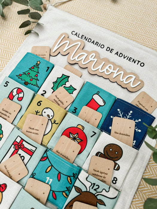 Calendario de adviento "Santa" personalizado