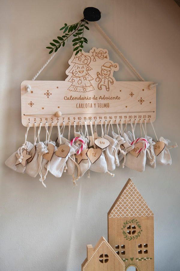 Calendario de adviento - madera