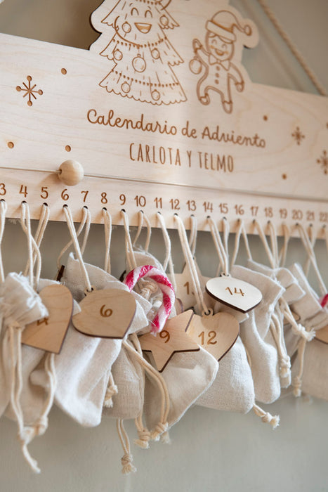 Calendario de adviento y cuenta atrás - Madera