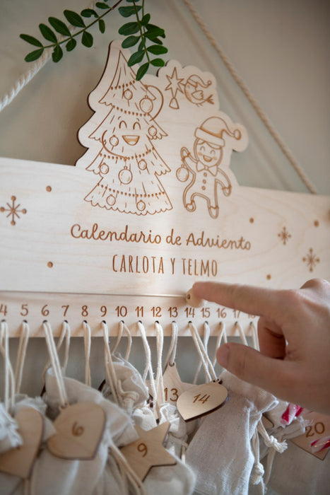 Calendario de adviento y cuenta atrás - Madera