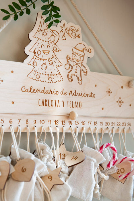 Calendario de adviento y cuenta atrás - Madera