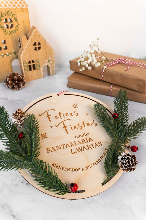 Corona de Navidad familiar