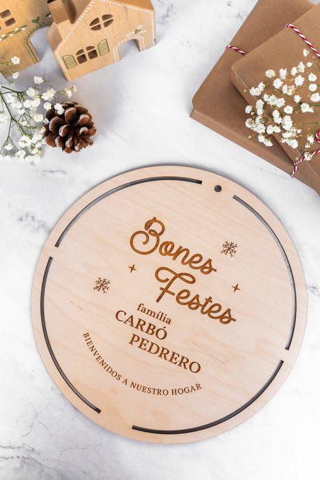 Corona de Navidad familiar